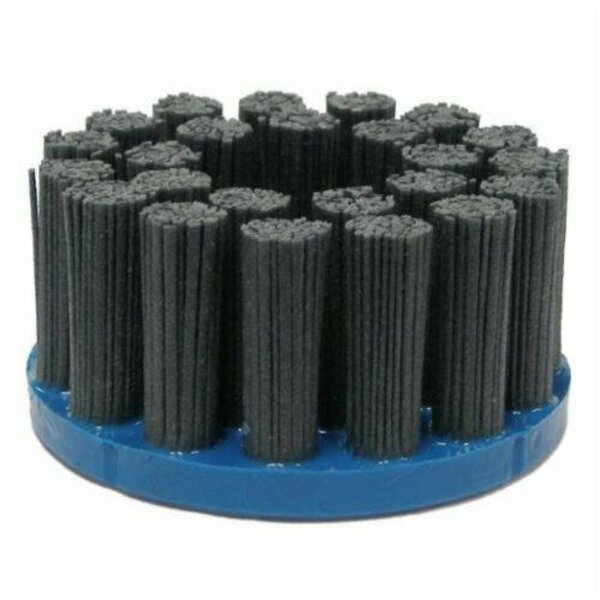 Nylox Disc Brush, Crimped Composite Back Rectangle Straight, 4 in Brush Dia, 7/8 in Center Hole, Silicon C 85824